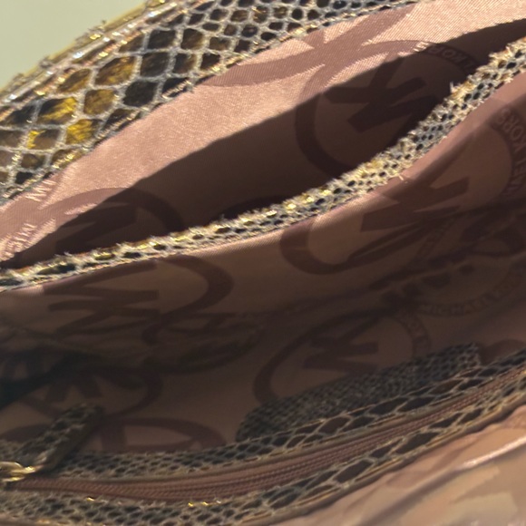 Michael Kors Leather Snake Clutch